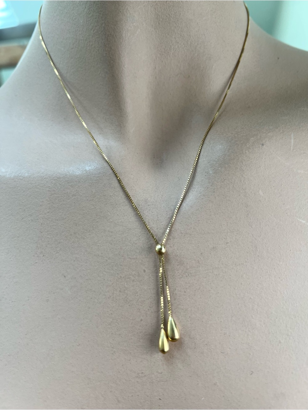 🆑 14K REAL YELLOW GOLD DANGLING NECKLACE🆑 - Picture 8 of 10